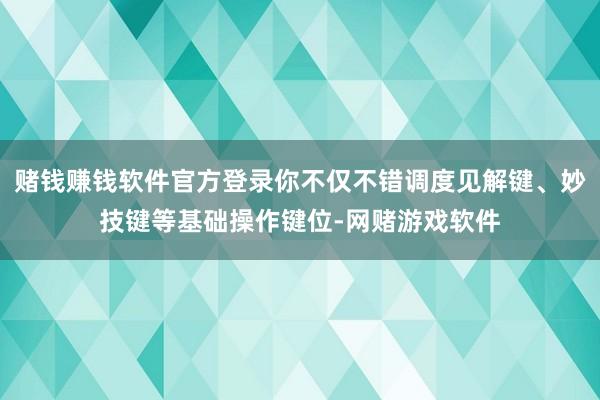 赌钱赚钱软件官方登录你不仅不错调度见解键、妙技键等基础操作键位-网赌游戏软件