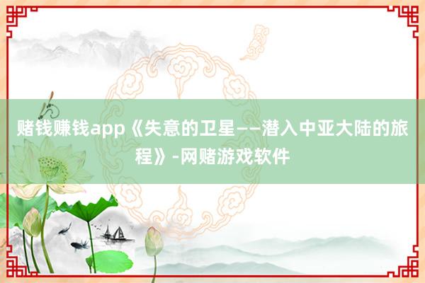 赌钱赚钱app《失意的卫星——潜入中亚大陆的旅程》-网赌游戏软件