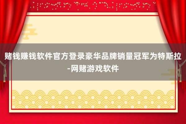 赌钱赚钱软件官方登录豪华品牌销量冠军为特斯拉-网赌游戏软件