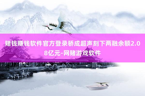 赌钱赚钱软件官方登录骄成超声刻下两融余额2.08亿元-网赌游戏软件