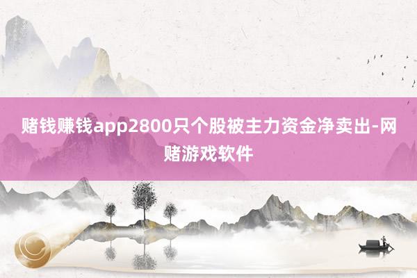 赌钱赚钱app2800只个股被主力资金净卖出-网赌游戏软件