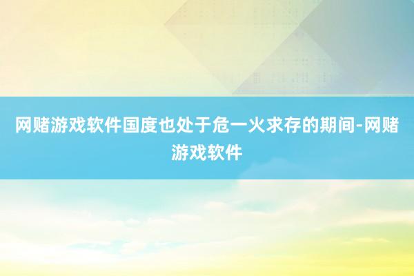 网赌游戏软件国度也处于危一火求存的期间-网赌游戏软件